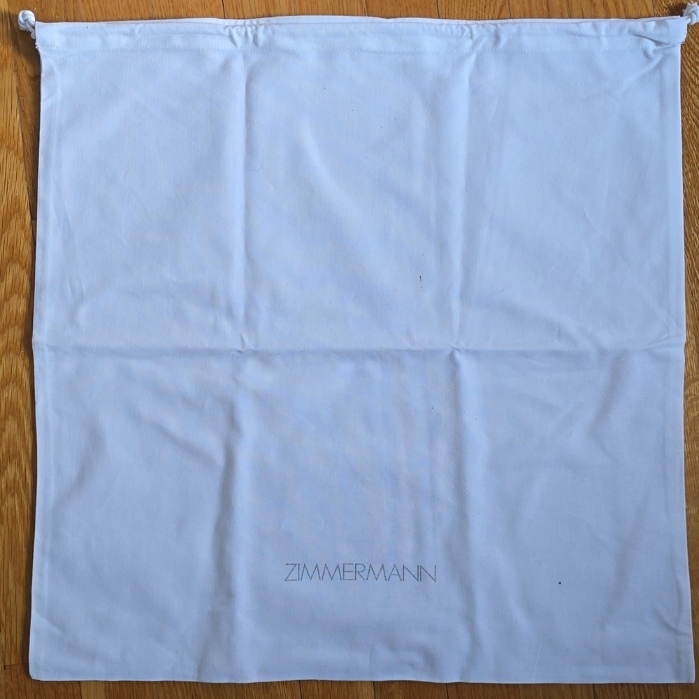 NEW ZIMMERMANN White Dust Bag 20 x 21 Drawstring Travel Storage